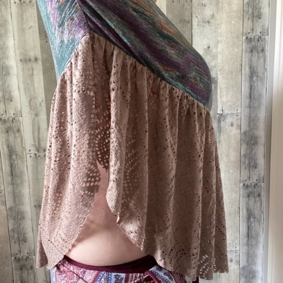 Free People Boho Southwest Dolman Sleeve Peplum Top Womens Small Shirt - Picture 5 of 10